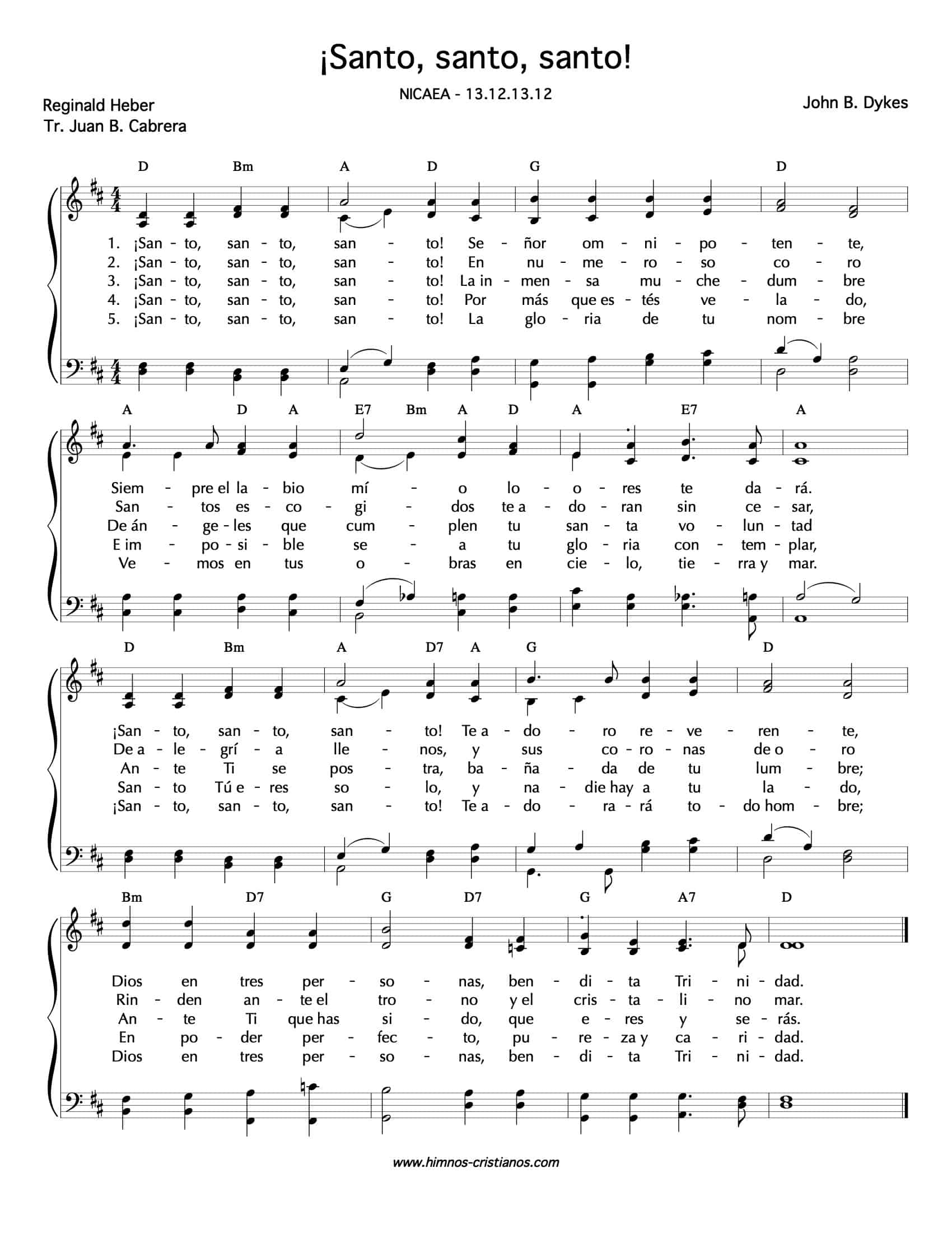 Santo, santo, santo - Himnos Cristianos Santo, santo, santo - Himnos Cristianos